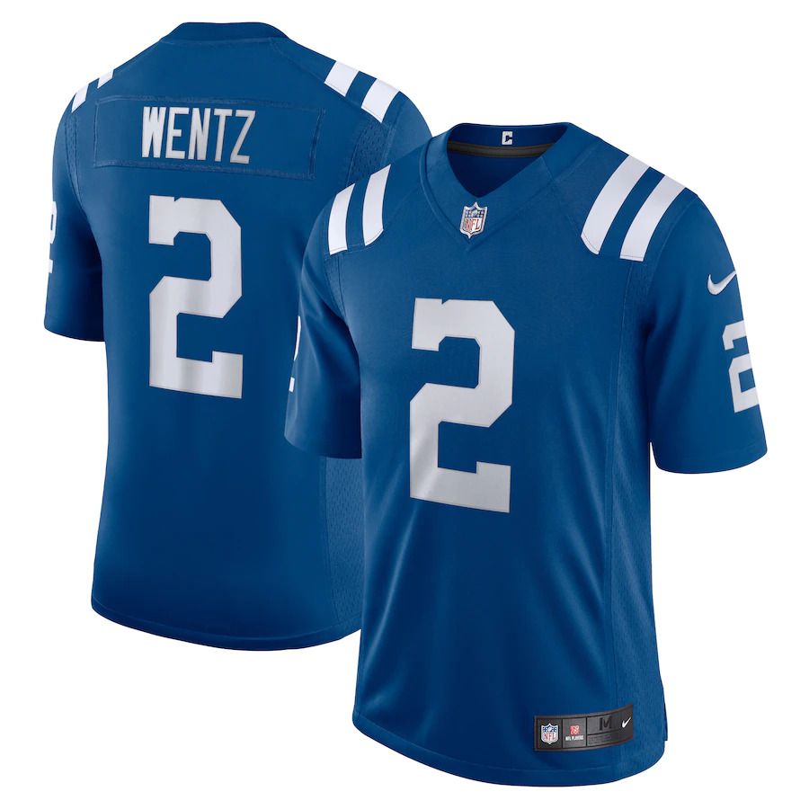 Men Indianapolis Colts 2 Carson Wentz Nike Royal Vapor Limited NFL Jersey